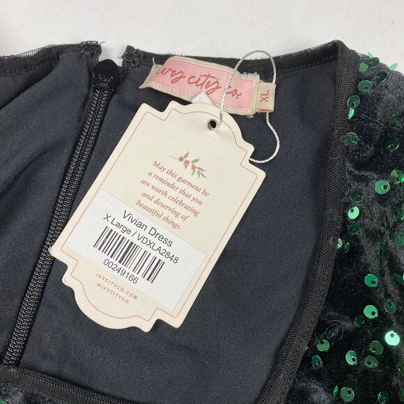 NWT Ivy City Co Green Sequin Vivian Dress Size XL - Picture 7 of 16